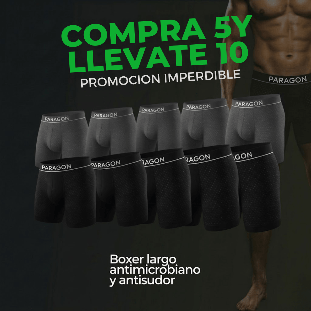 COMPRA 5 Y RECIBE 10 – Bóxers PARAGON™ Extra Suaves, Frescos y Antibacteriales